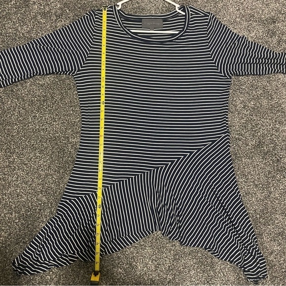 Anthropologie Sunday in Brooklyn Navy Striped 3/4 Sleeve Top - Picture 9 of 9